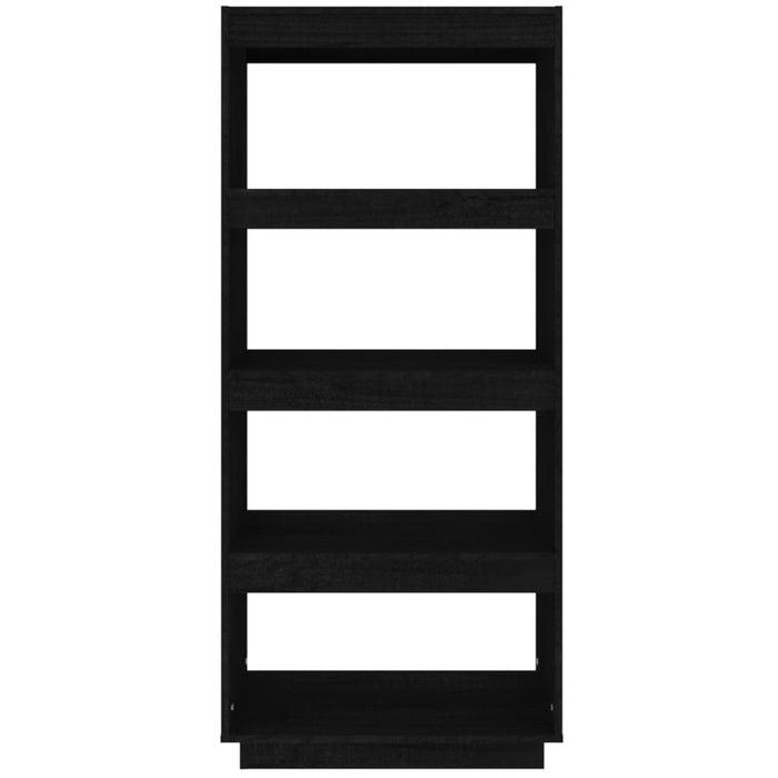 Bibliotecă/Separator cameră negru 60x35x135 cm lemn masiv pin - WALTI WALTI