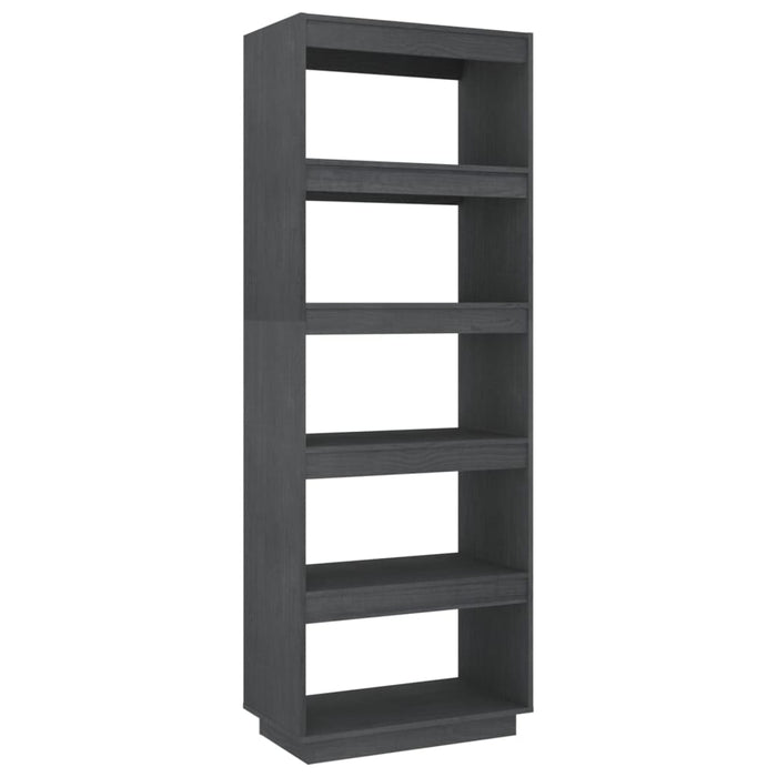 Bibliotecă/Separator cameră, gri, 60x35x167 cm, lemn masiv pin - WALTI WALTI