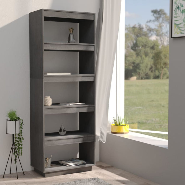 Bibliotecă/Separator cameră, gri, 60x35x167 cm, lemn masiv pin - WALTI WALTI