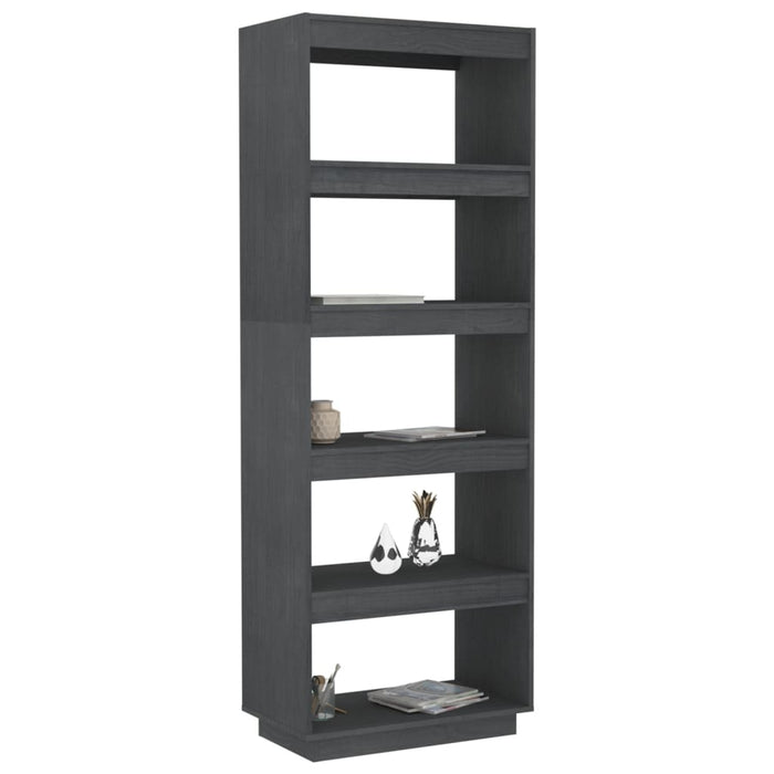 Bibliotecă/Separator cameră, gri, 60x35x167 cm, lemn masiv pin - WALTI WALTI