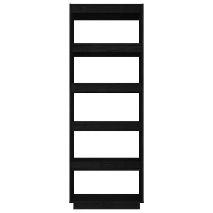 Bibliotecă/Separator cameră negru 60x35x167 cm lemn masiv pin WALTI