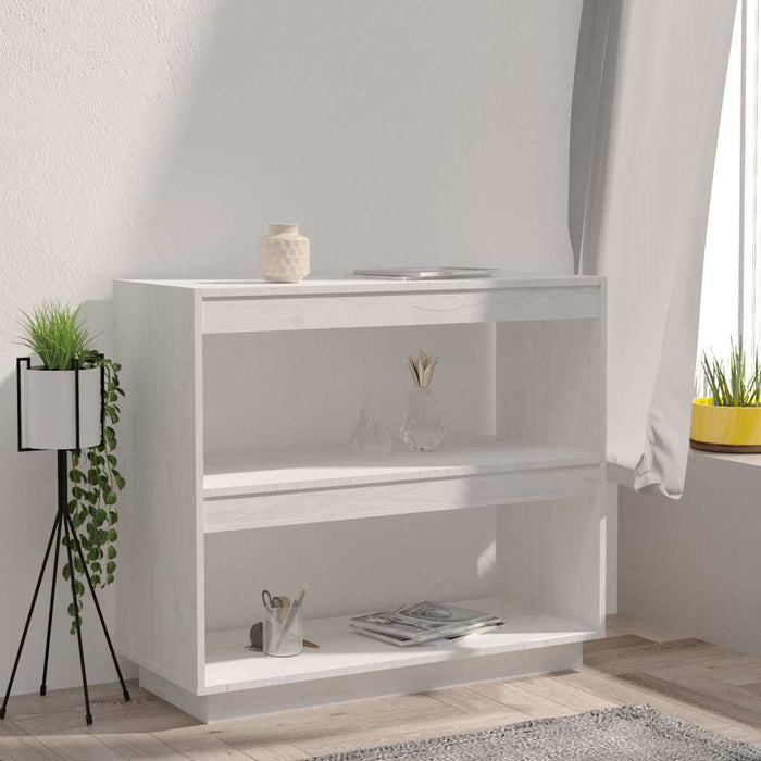 Bibliotecă, alb, 80x35x71 cm, lemn masiv de pin WALTI