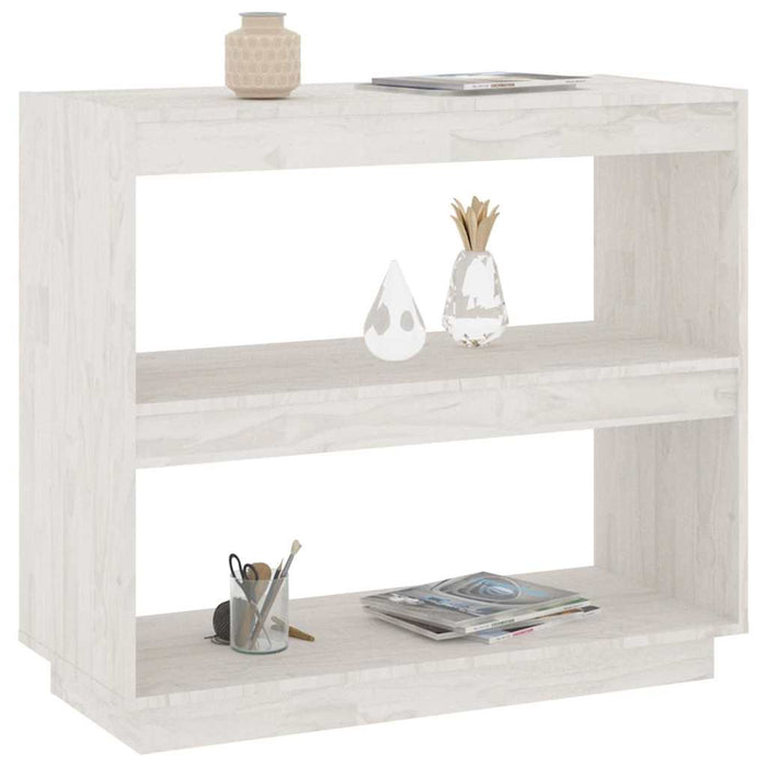 Bibliotecă, alb, 80x35x71 cm, lemn masiv de pin WALTI