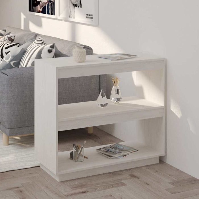 Bibliotecă, alb, 80x35x71 cm, lemn masiv de pin WALTI