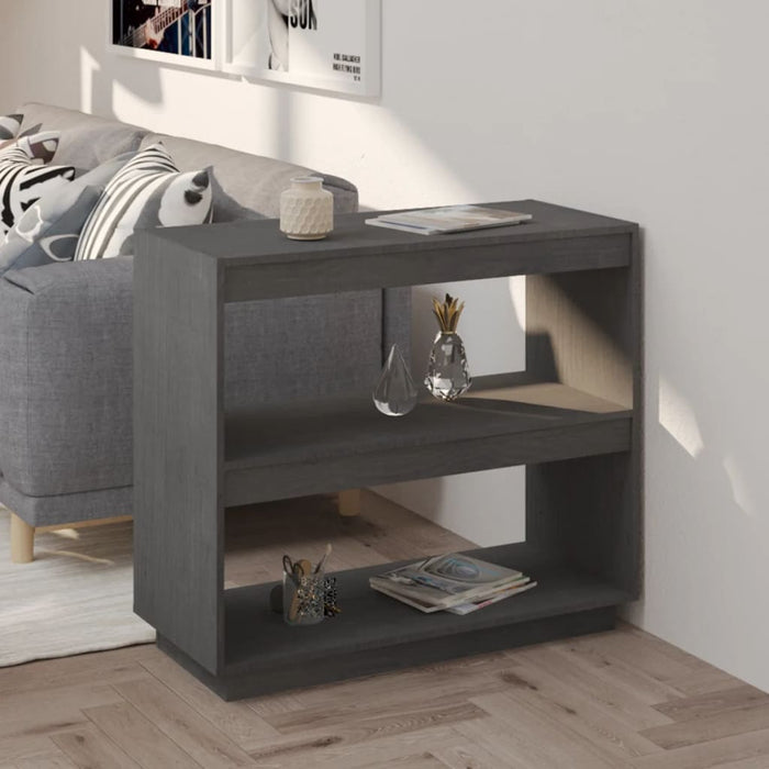 Bibliotecă, gri, 80x35x71 cm, lemn masiv de pin - WALTI WALTI