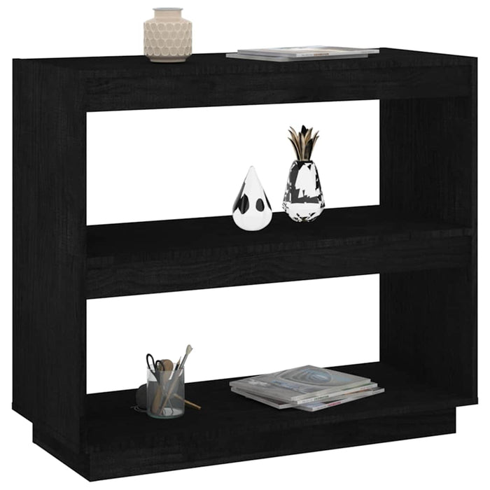 Bibliotecă, negru, 80x35x71 cm, lemn masiv de pin WALTI