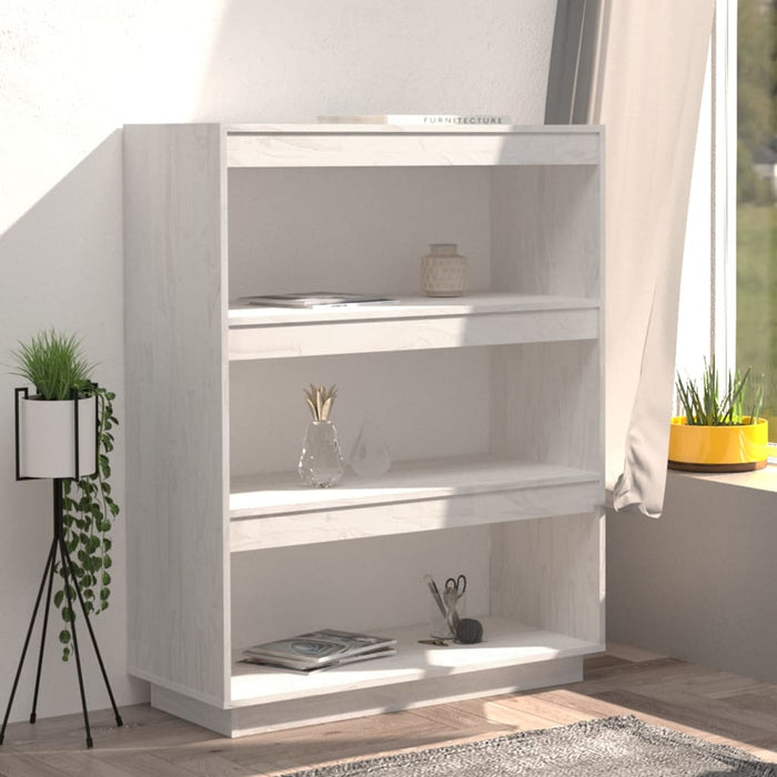 Bibliotecă/Separator cameră, alb, 80x35x103 cm, lemn masiv pin - WALTI WALTI