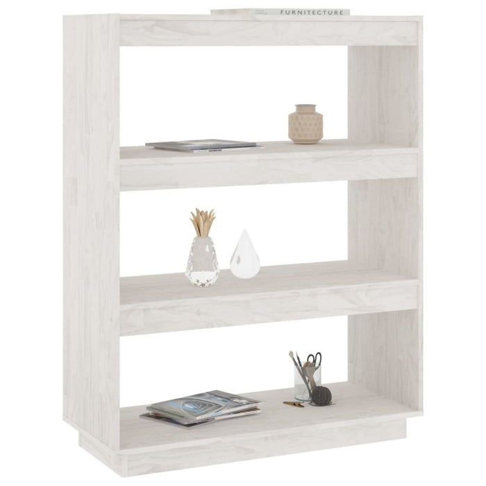 Bibliotecă/Separator cameră, alb, 80x35x103 cm, lemn masiv pin - WALTI WALTI