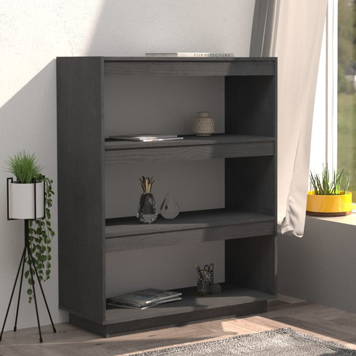 Bibliotecă/Separator cameră, gri, 80x35x103 cm, lemn masiv pin - WALTI WALTI