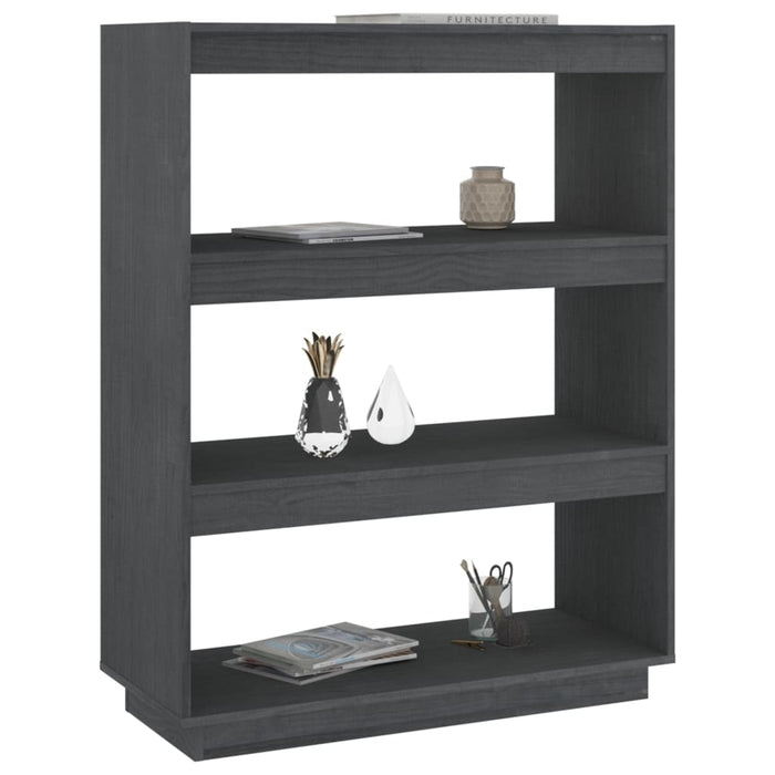 Bibliotecă/Separator cameră, gri, 80x35x103 cm, lemn masiv pin - WALTI WALTI