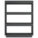 Bibliotecă/Separator cameră, gri, 80x35x103 cm, lemn masiv pin - WALTI WALTI