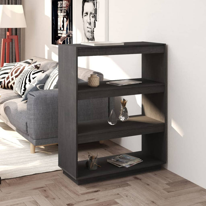 Bibliotecă/Separator cameră, gri, 80x35x103 cm, lemn masiv pin - WALTI WALTI