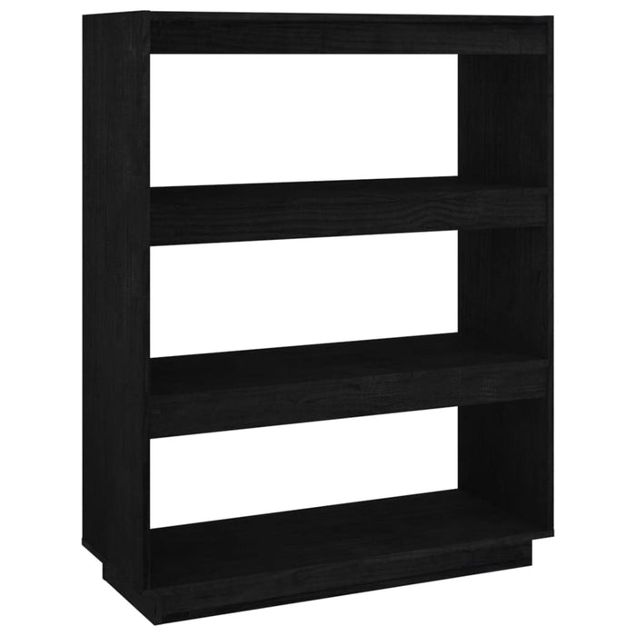 Bibliotecă/Separator cameră, negru, 80x35x103cm, lemn masiv pin - WALTI WALTI