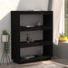 Bibliotecă/Separator cameră, negru, 80x35x103cm, lemn masiv pin - WALTI WALTI