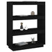 Bibliotecă/Separator cameră, negru, 80x35x103cm, lemn masiv pin - WALTI WALTI