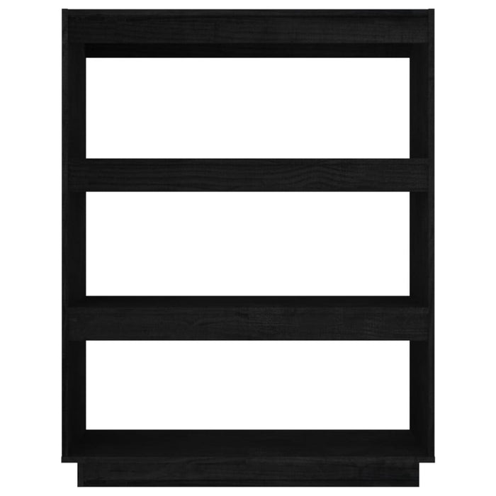 Bibliotecă/Separator cameră, negru, 80x35x103cm, lemn masiv pin - WALTI WALTI