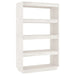 Bibliotecă/Separator cameră alb 80x35x135 cm, lemn masiv de pin - WALTI WALTI