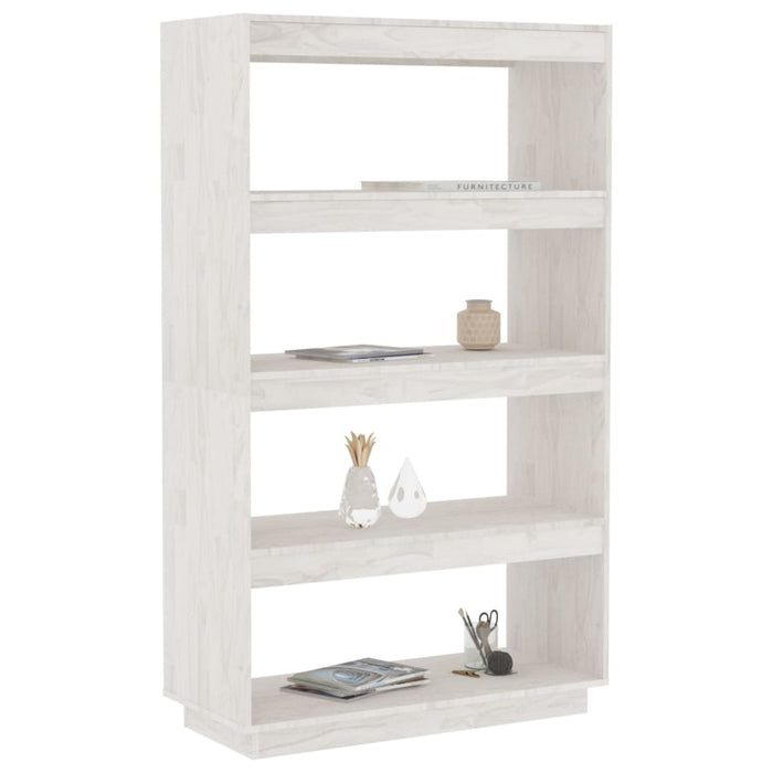 Bibliotecă/Separator cameră alb 80x35x135 cm, lemn masiv de pin - WALTI WALTI