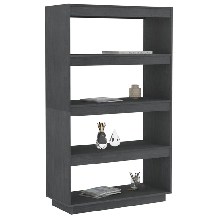 Bibliotecă/Separator cameră, gri, 80x35x135 cm, lemn masiv pin - WALTI WALTI