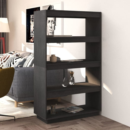 Bibliotecă/Separator cameră, gri, 80x35x135 cm, lemn masiv pin - WALTI WALTI
