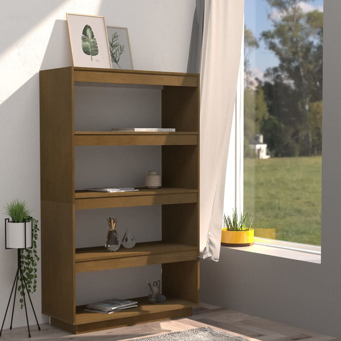 Bibliotecă/Separator cameră, maro miere, 80x35x135 cm lemn pin - WALTI WALTI