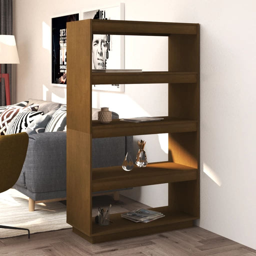 Bibliotecă/Separator cameră, maro miere, 80x35x135 cm lemn pin - WALTI WALTI