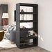 Bibliotecă/Separator cameră, gri, 80x35x167 cm, lemn masiv pin - WALTI WALTI