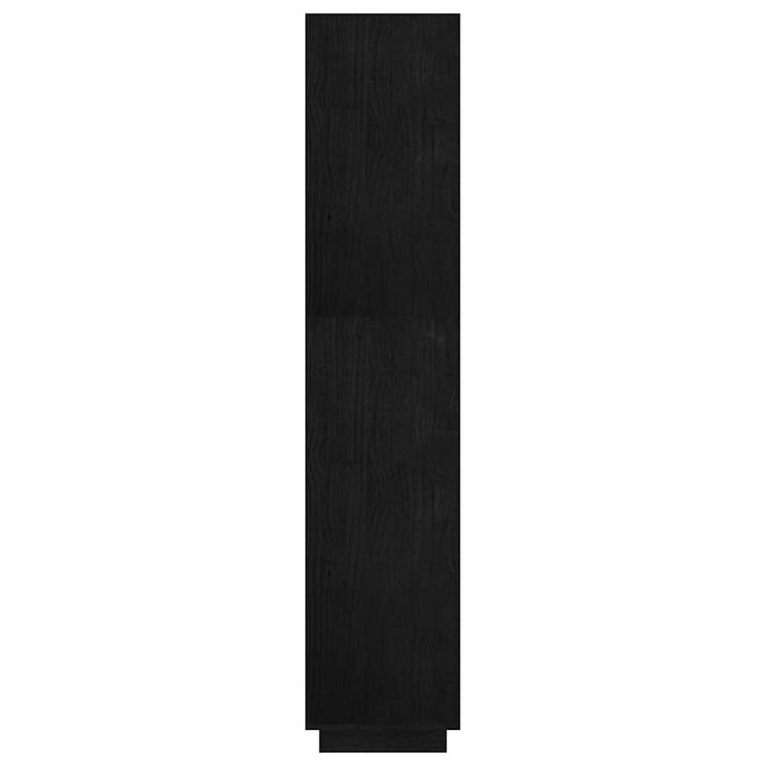 Bibliotecă/Separator cameră, negru, 80x35x167 cm lemn masiv pin WALTI