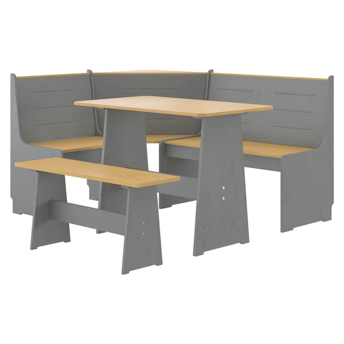 Set mobilier bucătărie „REINE”, 3piese, maro miere&gri lemn pin WALTI