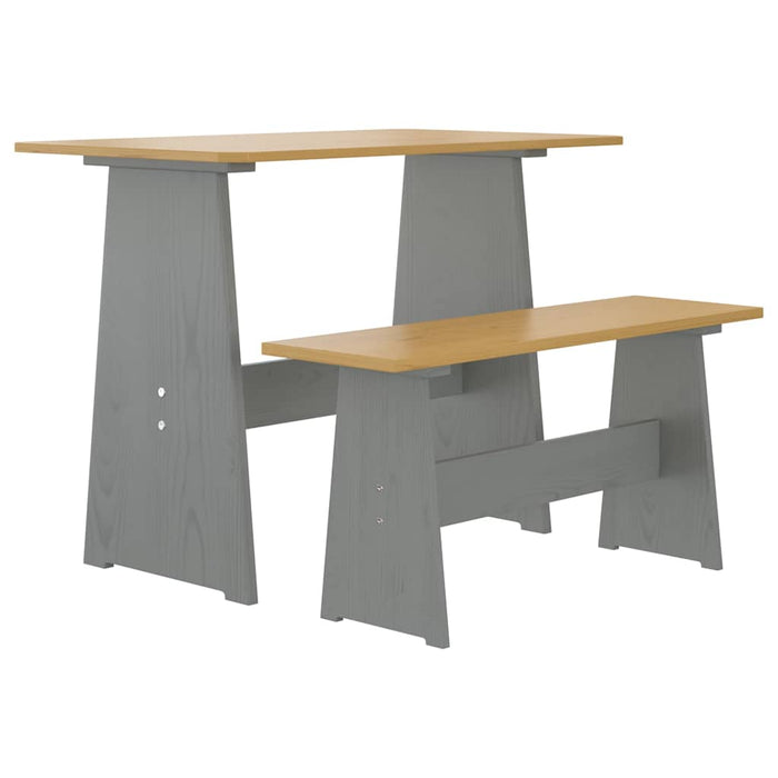 Set mobilier bucătărie „REINE”, 3piese, maro miere&gri lemn pin WALTI