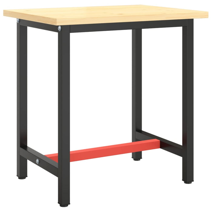 Cadru banc de lucru, negru mat/roșu mat, 70x50x79 cm, metal - WALTI WALTI