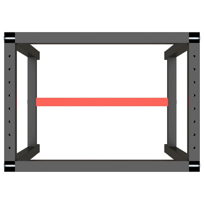 Cadru banc de lucru, negru mat/roșu mat, 70x50x79 cm, metal - WALTI WALTI