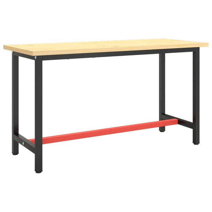 Cadru banc de lucru, negru mat/roșu mat, 140x50x79 cm, metal - WALTI WALTI