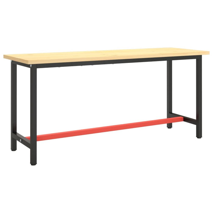 Cadru banc de lucru, negru mat/roșu mat, 170x50x79 cm, metal - WALTI WALTI