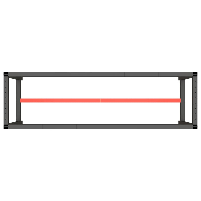 Cadru banc de lucru, negru mat/roșu mat, 170x50x79 cm, metal - WALTI WALTI