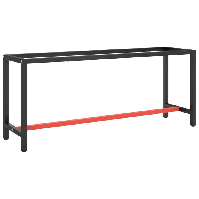 Cadru banc de lucru, negru mat/roșu mat, 190x50x79 cm, metal - WALTI WALTI