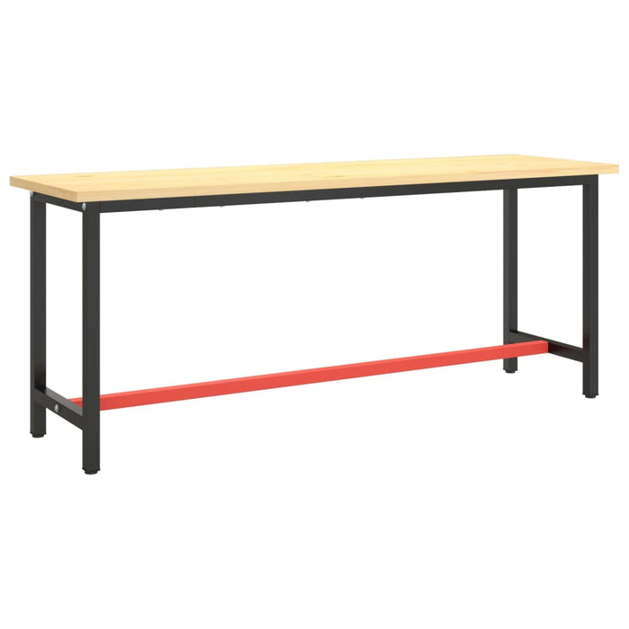 Cadru banc de lucru, negru mat/roșu mat, 190x50x79 cm, metal - WALTI WALTI