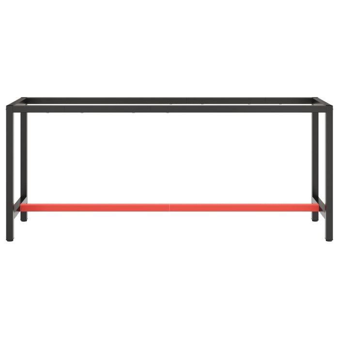 Cadru banc de lucru, negru mat/roșu mat, 190x50x79 cm, metal - WALTI WALTI