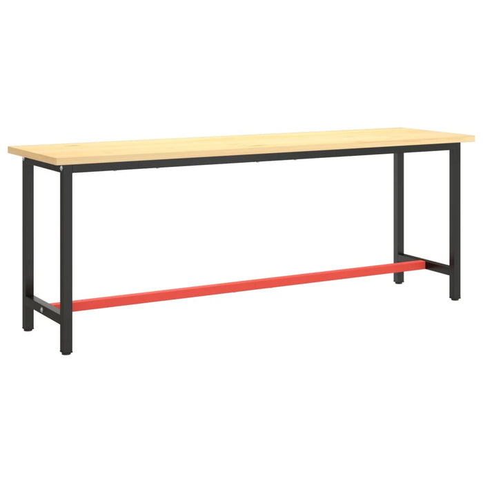 Cadru banc de lucru, negru mat/roșu mat, 210x50x79 cm, metal - WALTI WALTI