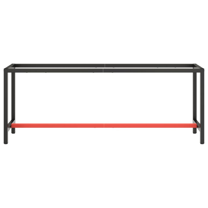 Cadru banc de lucru, negru mat/roșu mat, 210x50x79 cm, metal - WALTI WALTI