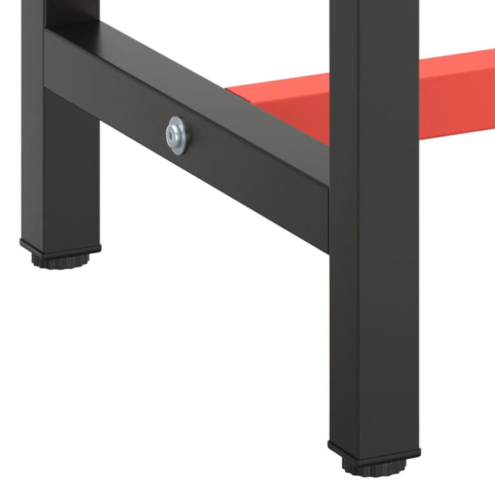 Cadru banc de lucru, negru mat/roșu mat, 210x50x79 cm, metal - WALTI WALTI