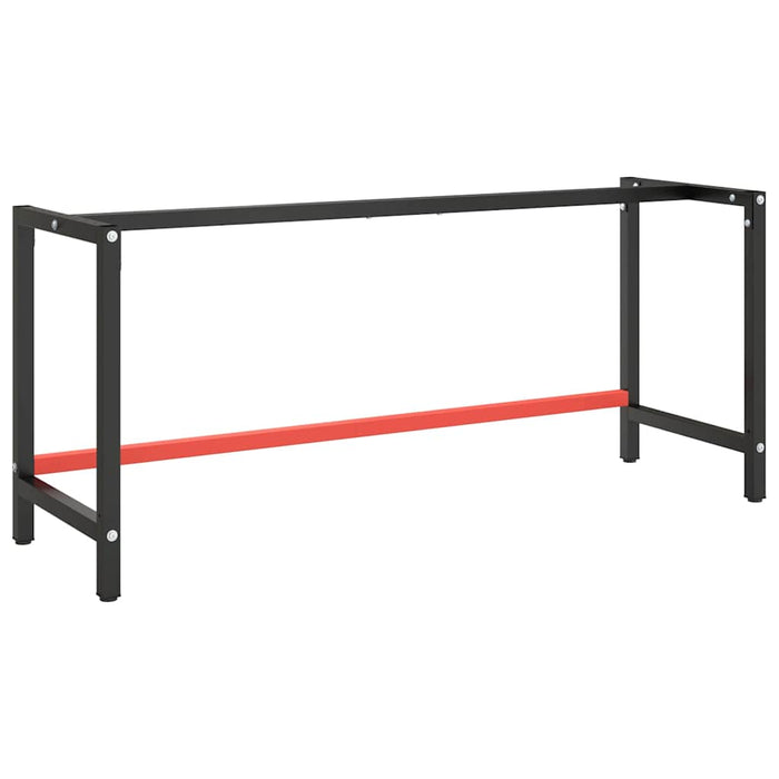 Cadru banc de lucru, negru mat/roșu mat, 180x57x79 cm, metal - WALTI WALTI