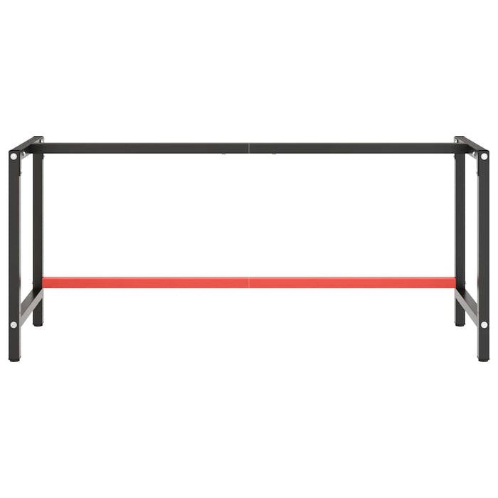 Cadru banc de lucru, negru mat/roșu mat, 180x57x79 cm, metal - WALTI WALTI