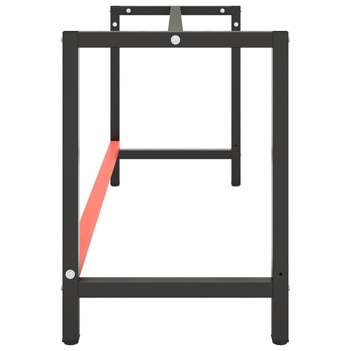 Cadru banc de lucru, negru mat/roșu mat, 180x57x79 cm, metal - WALTI WALTI