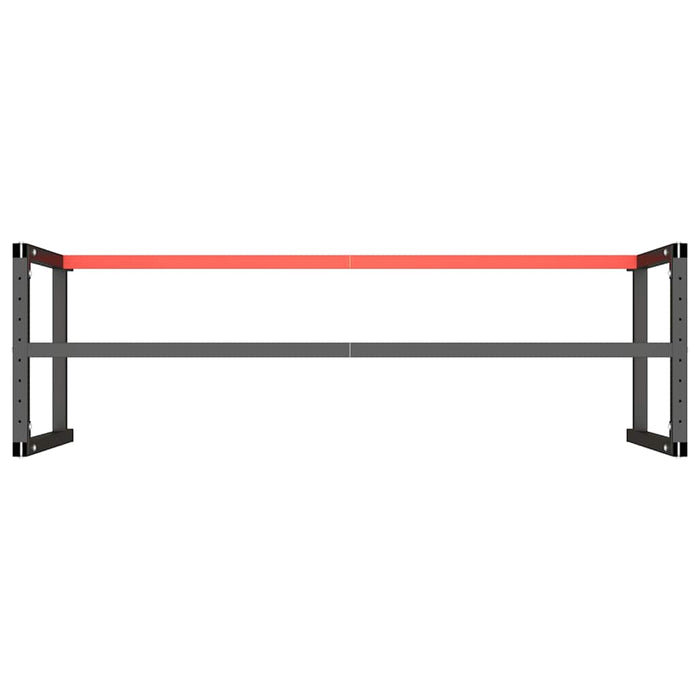 Cadru banc de lucru, negru mat/roșu mat, 180x57x79 cm, metal - WALTI WALTI