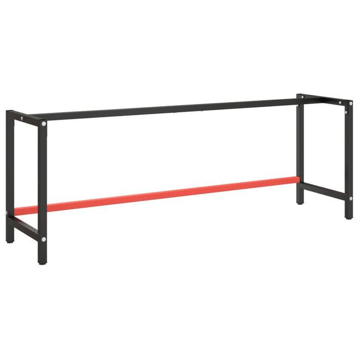Cadru banc de lucru, negru mat/roșu mat, 220x57x79 cm, metal - WALTI WALTI
