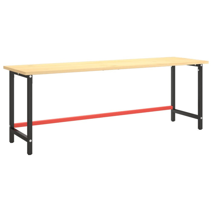 Cadru banc de lucru, negru mat/roșu mat, 220x57x79 cm, metal - WALTI WALTI