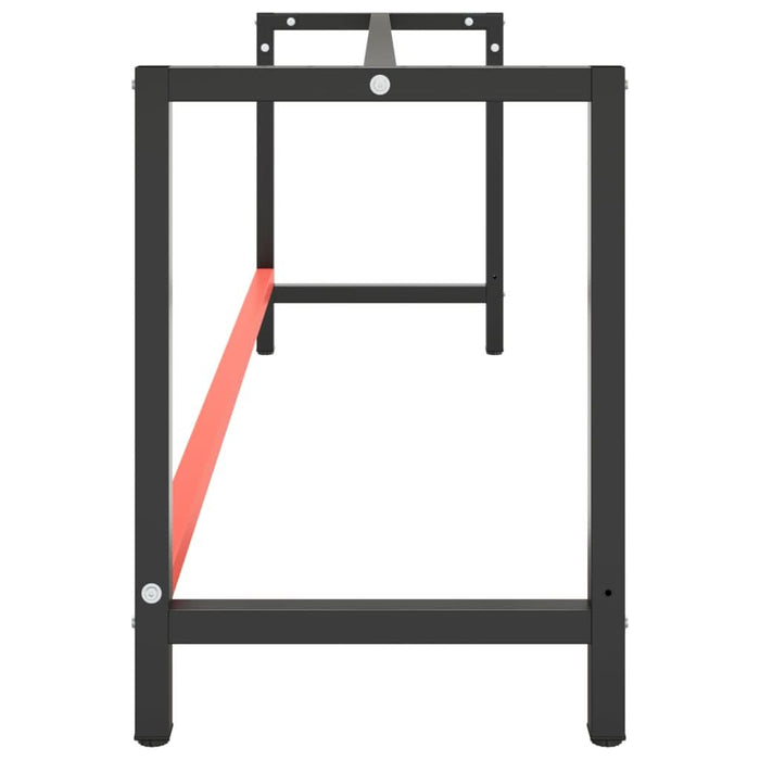 Cadru banc de lucru, negru mat/roșu mat, 220x57x79 cm, metal - WALTI WALTI