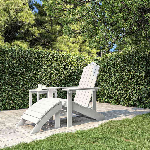 Scaun de grădină Adirondack cu suport pentru picioare alb HDPE - WALTI WALTI