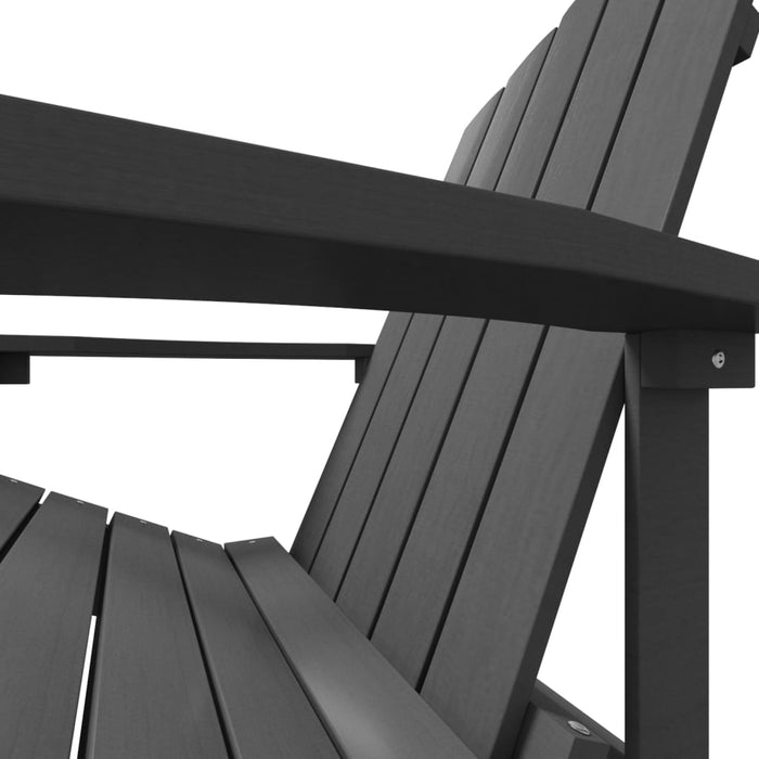 Scaun de grădină Adirondack cu suport picioare, antracit, HDPE - WALTI WALTI